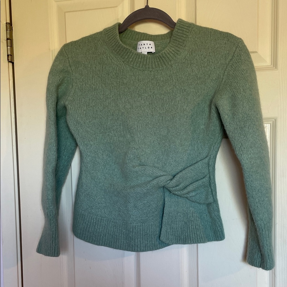 Tanya Taylor Sage Green Crew Neck Sweater